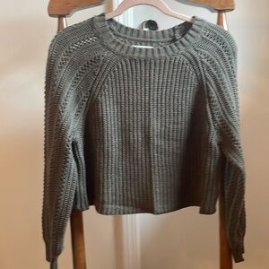 American Eagle Crop Sweater Hunter Green